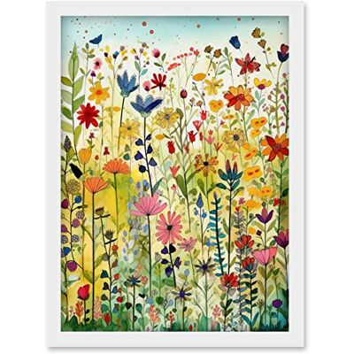 Artery8 - Mixed Wildflower Bloom - Meadow - Framed Wall Art Artery8 - Mixed Wildflower Bloom - Meadow - Framed Wall Art