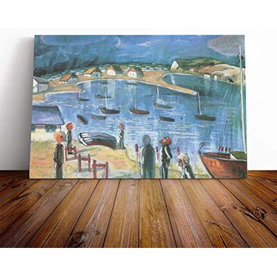 Big Box Art Walter Gramatte Harbour Canvas Print Gallery Wrapped 30mm Frame Wall Art 20x14 inches Ready to Hang Modern Seascape Picture Living Room Bedroom Lounge Office Big Box Art Walter Gramatte Harbour Canvas Print Gallery Wrapped 30mm Frame Wall Art 20x14 inches Ready to Hang Modern Seascape Picture Living Room Bedroom Lounge Office