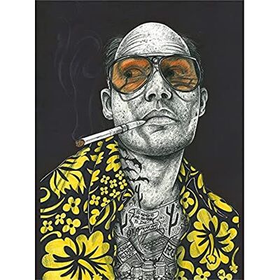 Wee Blue Coo Wayne Maguire Tattooed Fear & Loathing Hunter Inked Ikon Canvas Art Print Wee Blue Coo Wayne Maguire Tattooed Fear & Loathing Hunter Inked Ikon Canvas Art Print