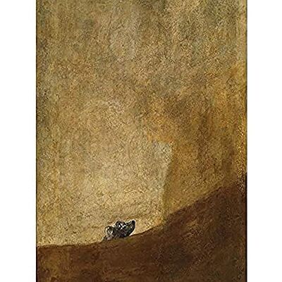 Fine Art Prints Goya Dog Painting Art Print Canvas Premium Wall Decor Poster Mural, Gold Fine Art Prints Goya Dog Painting Art Print Canvas Premium Wall Decor Poster Mural, Gold