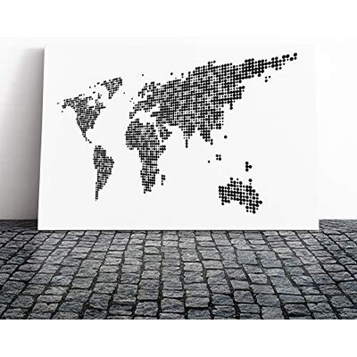 Big Box Art World Map (3) Canvas Print Gallery Wrapped 30mm Frame Wall Art 24x16 inches Ready to Hang Modern Maps Picture Living Room Bedroom Lounge Office Big Box Art World Map (3) Canvas Print Gallery Wrapped 30mm Frame Wall Art 24x16 inches Ready to Hang Modern Maps Picture Living Room Bedroom Lounge Office