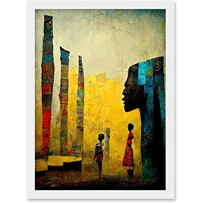 Doppelganger33 LTD African Art Modern Bright Abstract Artwork Framed A3 Wall Art Print Doppelganger33 LTD African Art Modern Bright Abstract Artwork Framed A3 Wall Art Print