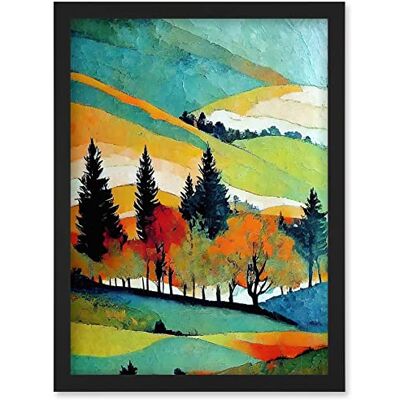 Artery8 - Autumn Landscape - A4 Black - Wall Art Artery8 - Autumn Landscape - A4 Black - Wall Art