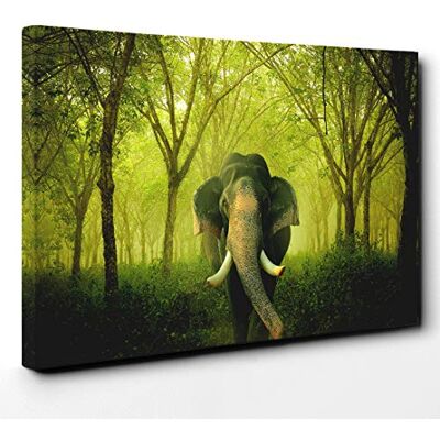 Big Box Art Elephant Green Forest Canvas Print Gallery Wrapped 30mm Frame Wall Art 30x20 inches Ready to Hang Modern Animals Picture Living Room Bedroom Lounge Office Big Box Art Elephant Green Forest Canvas Print Gallery Wrapped 30mm Frame Wall Art 30x20 inches Ready to Hang Modern Animals Picture Living Room Bedroom Lounge Office
