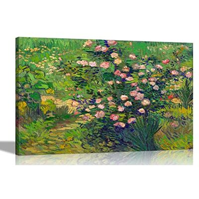 Artley Prints Roses by Vincent Van Gogh Framed Canvas Pictures Floral Artwork for Home or Office Decor Abstract Botanical Floral Prints Large 76 x 50cm (30 x 20 inches) Artley Prints Roses by Vincent Van Gogh Framed Canvas Pictures Floral Artwork for Home or Office Decor Abstract Botanical Floral Prints Large 76 x 50cm (30 x 20 inches)
