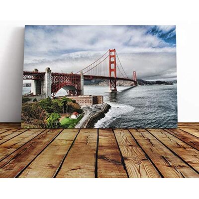 Big Box Art The Golden Gate Bridge San Francisco California (8) Canvas Print Gallery Wrapped 30mm Frame Wall Art 24x16 inches Ready to Hang Modern Cityscape Picture Living Room Bedroom Lounge Office Big Box Art The Golden Gate Bridge San Francisco California (8) Canvas Print Gallery Wrapped 30mm Frame Wall Art 24x16 inches Ready to Hang Modern Cityscape Picture Living Room Bedroom Lounge Office