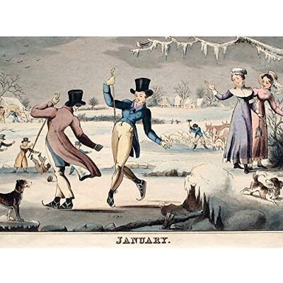 Artery8 Ice Skating January 1820 Winter Drawing Art Print Canvas Premium Wall Decor Poster Mural Artery8 Ice Skating January 1820 Winter Drawing Art Print Canvas Premium Wall Decor Poster Mural