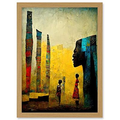 Doppelganger33 LTD African Art Modern Bright Abstract Artwork Framed A3 Wall Art Print Doppelganger33 LTD African Art Modern Bright Abstract Artwork Framed A3 Wall Art Print