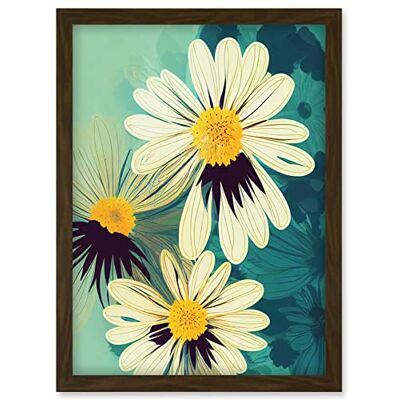 Artery8 - Abstract Daisy Blossoms - A4 - Framed - Art Print Artery8 - Abstract Daisy Blossoms - A4 - Framed - Art Print