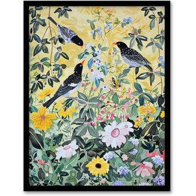 Artery8 Birds in Blooming Spring Wildflower Field Living Room Artwork Framed Wall Art Print 18X24 Inch Artery8 Birds in Blooming Spring Wildflower Field Living Room Artwork Framed Wall Art Print 18X24 Inch