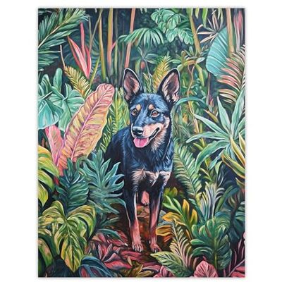 Artery8 Kelpie In Exotic Jungle Nature Plants Dog Lover Living Room Large Wall Art Poster Print Thick Paper 18X24 Inch Artery8 Kelpie In Exotic Jungle Nature Plants Dog Lover Living Room Large Wall Art Poster Print Thick Paper 18X24 Inch