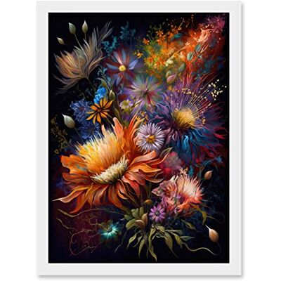 Artery8 - Wildflower Bouquet - A4 - Framed Wall Art Artery8 - Wildflower Bouquet - A4 - Framed Wall Art