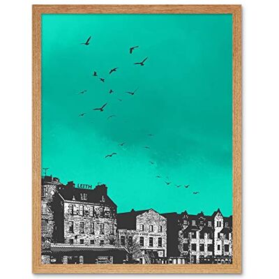 Wee Blue Coo Rooftop Birds Leith Art Print Framed Poster Wall Decor 12X16 Inch Wee Blue Coo Rooftop Birds Leith Art Print Framed Poster Wall Decor 12X16 Inch