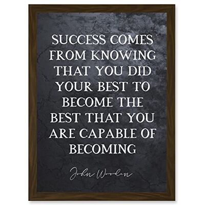 Artery8 - Slate Quote John Wooden - Brown - Wall Art Print Artery8 - Slate Quote John Wooden - Brown - Wall Art Print