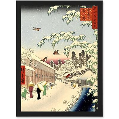 Artery8 - Japan Woodblock Winter Street Snow Scene - Wall Art Print Artery8 - Japan Woodblock Winter Street Snow Scene - Wall Art Print