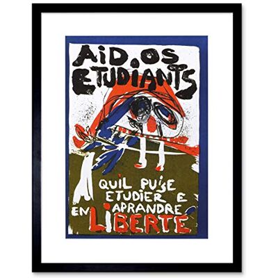 Wee Blue Coo POLITICAL STRIKE RIOT PARIS FRANCE 1968 LIBERTY FRAMED ART PRINT MOUNT B12X4584 Wee Blue Coo POLITICAL STRIKE RIOT PARIS FRANCE 1968 LIBERTY FRAMED ART PRINT MOUNT B12X4584