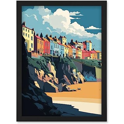 Artery8 - Tenby Harbour - A4 - Framed - Wall Art Artery8 - Tenby Harbour - A4 - Framed - Wall Art