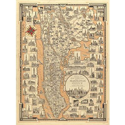 Fine Art Prints Chase 1939 Pictorial Map NY Manhattan Bronx Unframed Wall Art Print Poster Home Decor Premium Fine Art Prints Chase 1939 Pictorial Map NY Manhattan Bronx Unframed Wall Art Print Poster Home Decor Premium