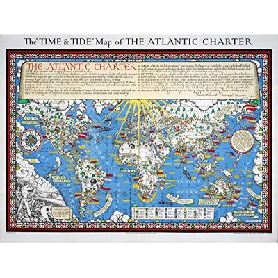 Fine Art Prints Macdonald 1942 Atlantic Time Tide War Map Large XL Wall Art Canvas Print Fine Art Prints Macdonald 1942 Atlantic Time Tide War Map Large XL Wall Art Canvas Print