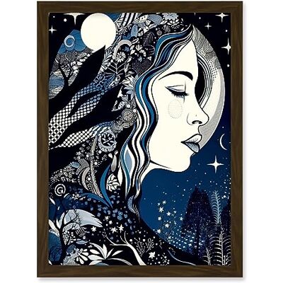 Artery8 New Moon Goddess Winter Moonlit Witchy Forest Starry Night Mother Nature Boho Patterns Artwork Framed A3 Wall Art Print Artery8 New Moon Goddess Winter Moonlit Witchy Forest Starry Night Mother Nature Boho Patterns Artwork Framed A3 Wall Art Print