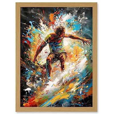 Artery8 - Surfer Waves Artwork - Light Oak - A4 - Wall Art Print Artery8 - Surfer Waves Artwork - Light Oak - A4 - Wall Art Print