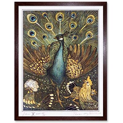 Artery8 Hoytema Peacock Chickens Birds Drawing Art Print Framed Poster Wall Decor 12x16 inch Artery8 Hoytema Peacock Chickens Birds Drawing Art Print Framed Poster Wall Decor 12x16 inch