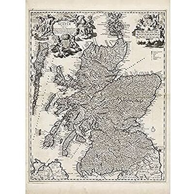 Fine Art Prints Visscher 1689 Pictorial Map Kingdom Scotland Art Print Canvas Premium Wall Decor Poster Mural Fine Art Prints Visscher 1689 Pictorial Map Kingdom Scotland Art Print Canvas Premium Wall Decor Poster Mural
