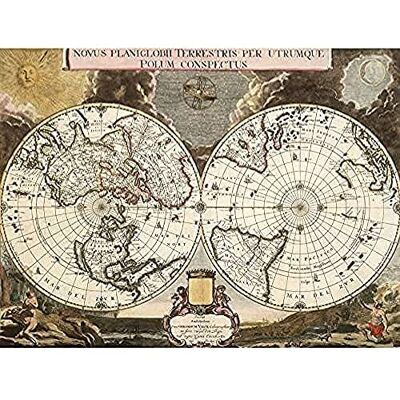 Fine Art Prints Bleau 1695 Pictorial Map World Hemispheres Art Print Canvas Premium Wall Decor Poster Mural Fine Art Prints Bleau 1695 Pictorial Map World Hemispheres Art Print Canvas Premium Wall Decor Poster Mural