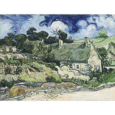 Fine Art Prints Vincent Van Gogh Thatched Cottages At Cordeville Large Wall Art Print Canvas Premium Poster Mural Fine Art Prints Vincent Van Gogh Thatched Cottages At Cordeville Large Wall Art Print Canvas Premium Poster Mural