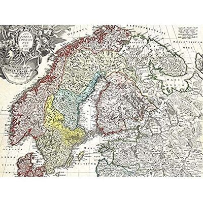Fine Art Prints Map Homann 1730 Norway Finland Baltic Denmark Sweden Art Print Canvas Premium Wall Decor Poster Mural Fine Art Prints Map Homann 1730 Norway Finland Baltic Denmark Sweden Art Print Canvas Premium Wall Decor Poster Mural