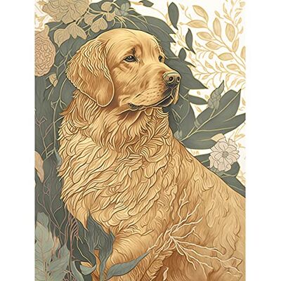 Artery8 Golden Retriever Dog in Nature Soft Pastel Colour Illustration Large Wall Art Poster Print Thick Paper 18X24 Inch Artery8 Golden Retriever Dog in Nature Soft Pastel Colour Illustration Large Wall Art Poster Print Thick Paper 18X24 Inch