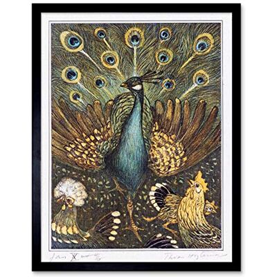 Artery8 Hoytema Peacock Chickens Birds Drawing Art Print Framed Poster Wall Decor 12x16 inch Artery8 Hoytema Peacock Chickens Birds Drawing Art Print Framed Poster Wall Decor 12x16 inch