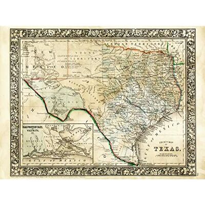 Fine Art Prints Mitchell 1860 Map Texas County USA State Art Print Canvas Premium Wall Decor Poster Mural Fine Art Prints Mitchell 1860 Map Texas County USA State Art Print Canvas Premium Wall Decor Poster Mural