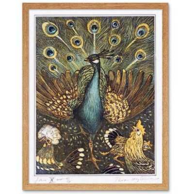 Artery8 Hoytema Peacock Chickens Birds Drawing Art Print Framed Poster Wall Decor 12x16 inch Artery8 Hoytema Peacock Chickens Birds Drawing Art Print Framed Poster Wall Decor 12x16 inch