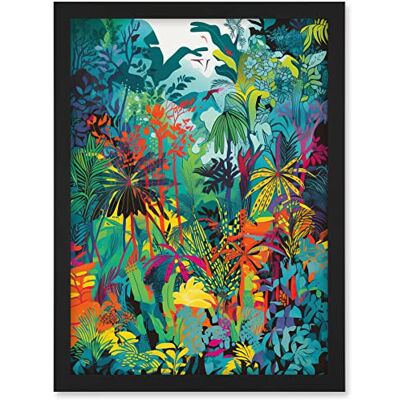 Artery8 Rainforest Landscape Vibrant Multicoloured Nature Artwork Framed A3 Wall Art Print Artery8 Rainforest Landscape Vibrant Multicoloured Nature Artwork Framed A3 Wall Art Print