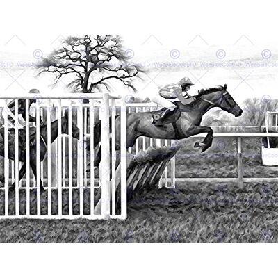 Wee Blue Coo Photo Painting Sport Horse Racing Jockey Jump Wall Art Print Wee Blue Coo Photo Painting Sport Horse Racing Jockey Jump Wall Art Print