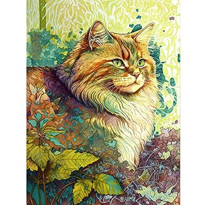 Artery8 Siberian Cat in Nature Vibrant Colourful Modern Portrait Illustration Large Wall Art Poster Print Thick Paper 18X24 Inch Artery8 Siberian Cat in Nature Vibrant Colourful Modern Portrait Illustration Large Wall Art Poster Print Thick Paper 18X24 Inch