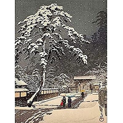 Fine Art Prints Hasui Honmon Temple Japan Snow Painting Unframed Wall Art Print Poster Home Decor Premium Fine Art Prints Hasui Honmon Temple Japan Snow Painting Unframed Wall Art Print Poster Home Decor Premium