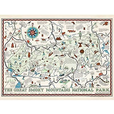 Artery8 Map Miller 1939 Smoky Mountains National Park Art Print Canvas Premium Wall Decor Poster Mural Artery8 Map Miller 1939 Smoky Mountains National Park Art Print Canvas Premium Wall Decor Poster Mural