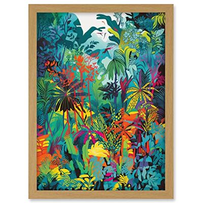 Artery8 Rainforest Landscape Vibrant Multicoloured Nature Artwork Framed A3 Wall Art Print Artery8 Rainforest Landscape Vibrant Multicoloured Nature Artwork Framed A3 Wall Art Print