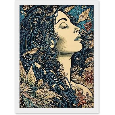 Artery8 - Mother Nature - Modern Boho - Linocut - Wall Art Artery8 - Mother Nature - Modern Boho - Linocut - Wall Art