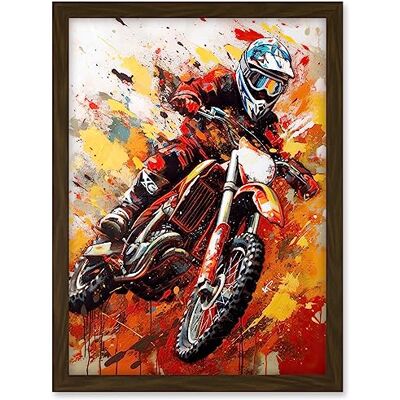 Artery8 Motocross Race Motorcycle Sport Oil Painting Artwork Framed A3 Wall Art Print Artery8 Motocross Race Motorcycle Sport Oil Painting Artwork Framed A3 Wall Art Print