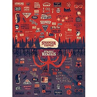 Pyramid Stranger Things Canvas Print with The Upside Down 60cm x 80 Official Merchandise Pyramid Stranger Things Canvas Print with The Upside Down 60cm x 80 Official Merchandise