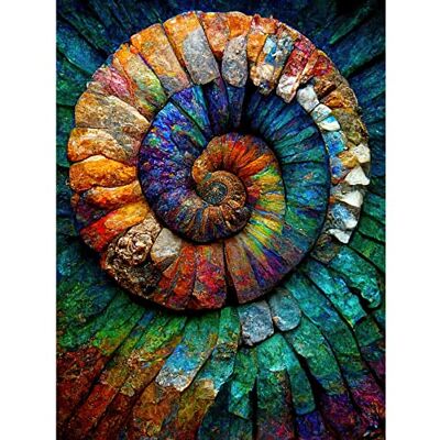 Doppelganger33 LTD Bright Multicoloured Ammonite Fossil Large Wall Art Poster Print Thick Paper 18X24 inch Doppelganger33 LTD Bright Multicoloured Ammonite Fossil Large Wall Art Poster Print Thick Paper 18X24 inch
