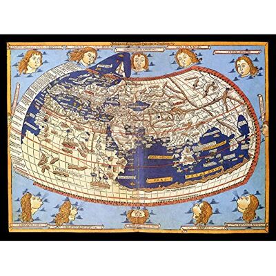Artery8 Map Nicolas 1482 Ptolemy 2nd Century World Pictorial Art Print Canvas Premium Wall Decor Poster Mural Artery8 Map Nicolas 1482 Ptolemy 2nd Century World Pictorial Art Print Canvas Premium Wall Decor Poster Mural