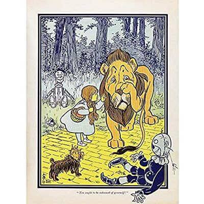 Fine Art Prints Denslow Dorothy Cowardly Lion Wizard OZ Illustration Art Print Canvas Premium Wall Decor Poster Mural Fine Art Prints Denslow Dorothy Cowardly Lion Wizard OZ Illustration Art Print Canvas Premium Wall Decor Poster Mural