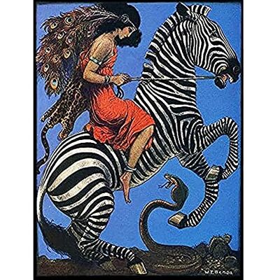 Fine Art Prints Benda Woman Riding Zebra Snake Painting Unframed Wall Art Print Poster Home Decor Premium Fine Art Prints Benda Woman Riding Zebra Snake Painting Unframed Wall Art Print Poster Home Decor Premium