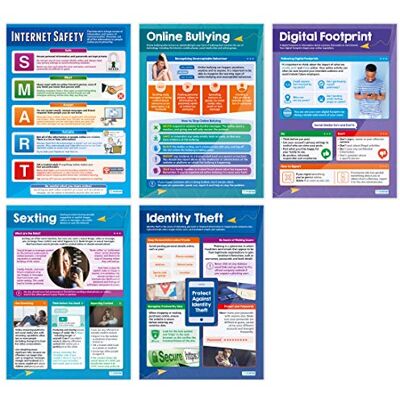 Daydream Education Digital Safety Classroom Posters Set of 5 EXTRA LARGE A1 (850mm x 594mm) Gloss Paper Internet Safety Secondary School Wall Charts Daydream Education Digital Safety Classroom Posters Set of 5 EXTRA LARGE A1 (850mm x 594mm) Gloss Paper Internet Safety Secondary School Wall Charts