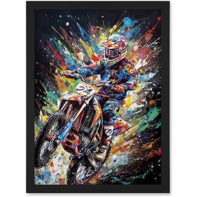 Artery8 - Motorcycle Motocross Rainbow Paint Splatter - A4 Artery8 - Motorcycle Motocross Rainbow Paint Splatter - A4