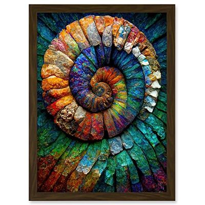 Doppelganger33 LTD Bright Multicoloured Ammonite Fossil Artwork Framed A3 Wall Art Print Doppelganger33 LTD Bright Multicoloured Ammonite Fossil Artwork Framed A3 Wall Art Print